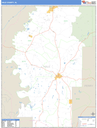 Hale County, AL Zip Code Wall Map