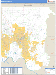 Madison County, AL Zip Code Wall Map