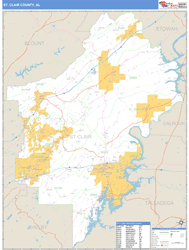 St. Clair County, AL Zip Code Wall Map