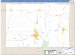 Cross County, AR Wall Map