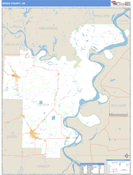 Desha County, AR Zip Code Wall Map