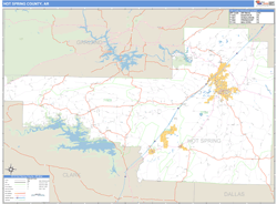 Hot Spring County, AR Zip Code Wall Map