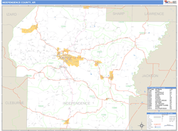 Independence County, AR Zip Code Wall Map