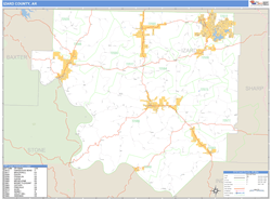 Izard County, AR Wall Map