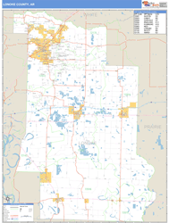 Lonoke County, AR Zip Code Wall Map