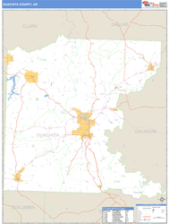 Ouachita County, AR Zip Code Wall Map