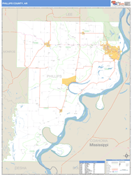 Phillips County, AR Zip Code Wall Map