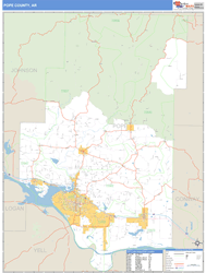 Pope County, AR Zip Code Wall Map