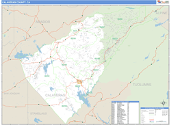 Calaveras County, CA Zip Code Wall Map