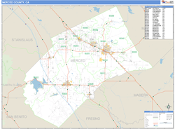 Merced County, CA Wall Map