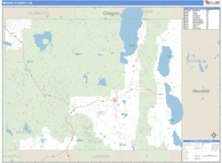 Modoc County, CA Zip Code Wall Map