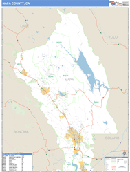 Napa County, CA Zip Code Wall Map