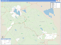 Plumas County, CA Zip Code Wall Map