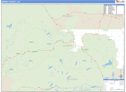 Sierra County, CA Zip Code Wall Map