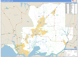 Solano County, CA Zip Code Wall Map