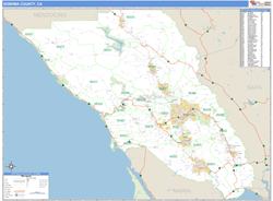 Sonoma County, CA Wall Map