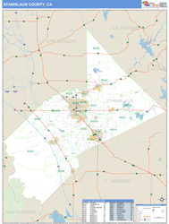 Stanislaus County, CA Zip Code Wall Map