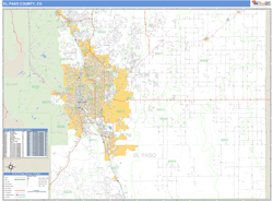 El Paso County, CO Zip Code Wall Map