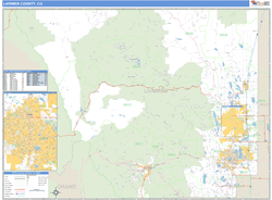 Larimer County, CO Zip Code Wall Map