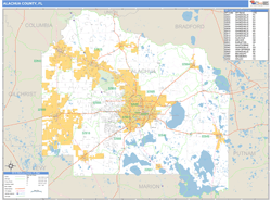 Alachua County, FL Zip Code Wall Map