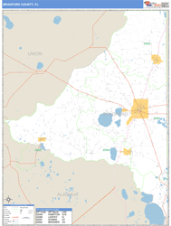 Bradford County, FL Zip Code Wall Map