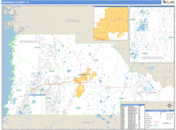 Hernando County, FL Zip Code Wall Map