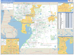 Hillsborough County, FL Zip Code Wall Map