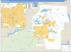 Leon County, FL Zip Code Wall Map