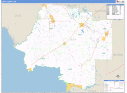 Levy County, FL Wall Map