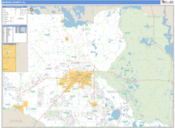 Marion County, FL Zip Code Wall Map