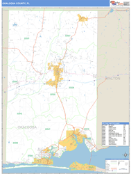 Okaloosa County, FL Wall Map