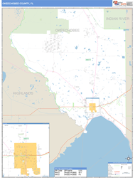 Okeechobee County, FL Zip Code Wall Map