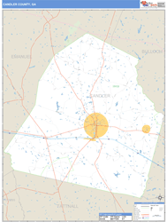 Candler County, GA Wall Map