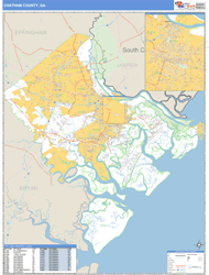 Chatham County, GA Zip Code Wall Map