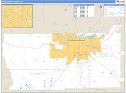 Dougherty County, GA Wall Map