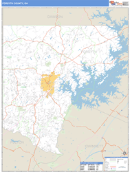 Forsyth County, GA Zip Code Wall Map