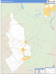 Habersham County, GA Wall Map