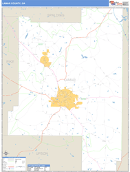 Lamar County, GA Zip Code Wall Map