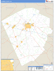 Laurens County, GA Zip Code Wall Map