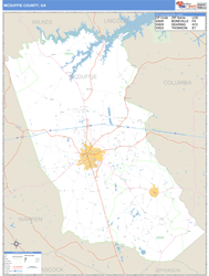 McDuffie County, GA Zip Code Wall Map