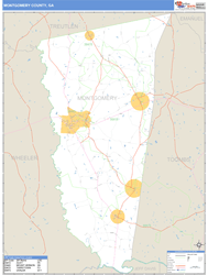 Montgomery County, GA Zip Code Wall Map