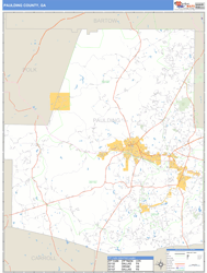 Paulding County, GA Zip Code Wall Map