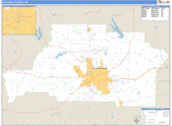 Spalding County, GA Zip Code Wall Map