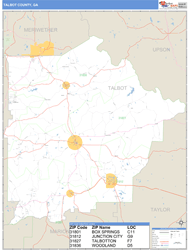 Talbot County, GA Wall Map