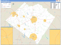 Walton County, GA Zip Code Wall Map