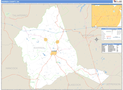 Warren County, GA Zip Code Wall Map