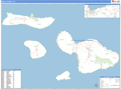 Maui County, HI Zip Code Wall Map