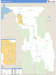 Bannock County, ID Zip Code Wall Map