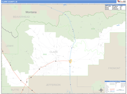 Clark County, ID Zip Code Wall Map