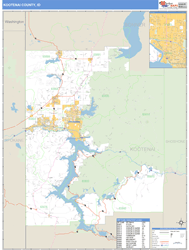 Kootenai County, ID Zip Code Wall Map